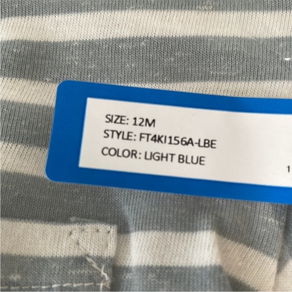 NWT First Wave Dillards Shirt Baby Blue/White Striped MSRP $18 Size: 12 mos - Picture 3 of 10